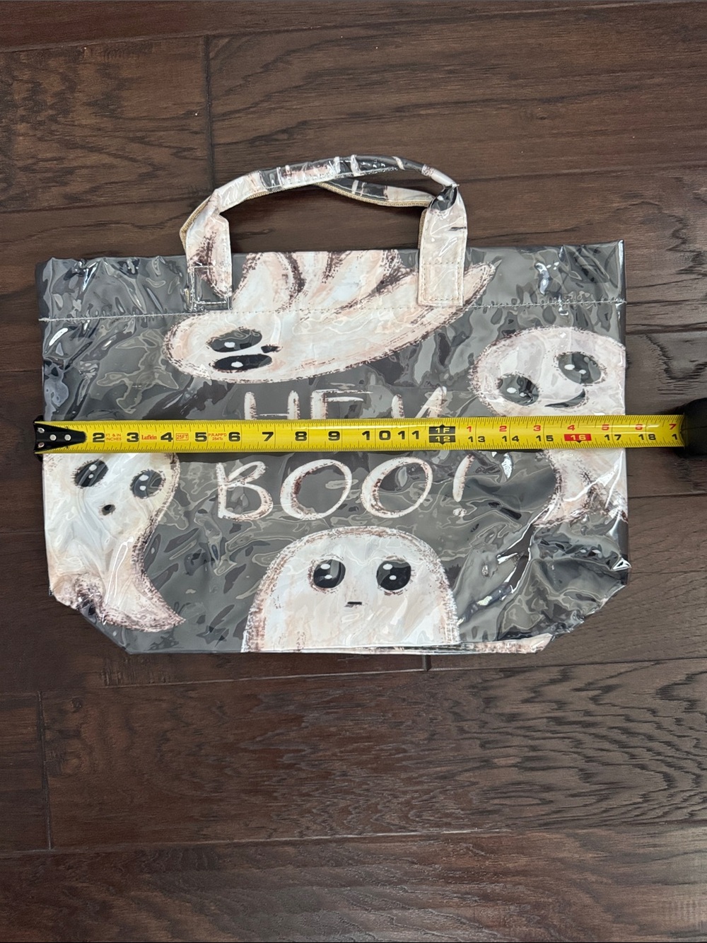 NWOT Halloween Ghost Print Tote Bag PVC  Hey Boo! - Picture 5 of 8